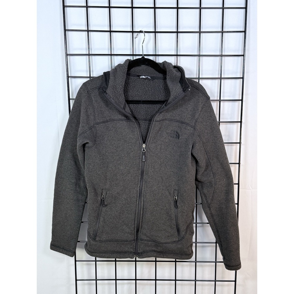 The North Face‎ Full  Zip Hooded Jacket Mens S Gray Activewear Outdoor Fleece